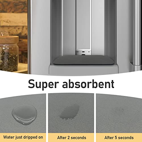 Refrigerator Drip Tray 2 Pack: Refrigerator Drip Catcher for Fridge Water Dispenser, Super Absorbent Diatomite Fridge Water Drip Tray for Whirlpool, GE, Samsung Fridge Accessories (Gray, Rectangular)