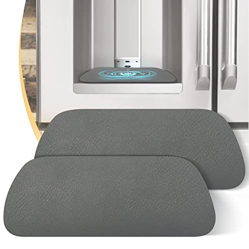 Refrigerator Drip Tray 2 Pack: Refrigerator Drip Catcher for Fridge Water Dispenser, Super Absorbent Diatomite Fridge Water Drip Tray for Whirlpool, GE, Samsung Fridge Accessories (Gray, Rectangular)
