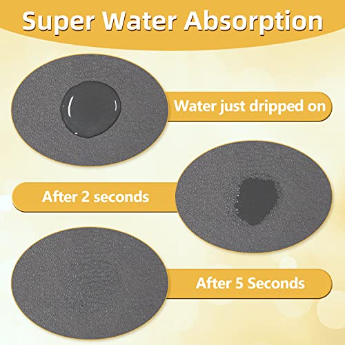 Faucet Mat for Kitchen Sink, 24 inch Long Faucet Drip Catcher, Cut to Fit Kitchen Sink Mat for Faucet, Sink Splash Guard with Super Absorbent Diatomite Fast Drying Mat 24''x5.5'' (Gray, 1 Pack)
