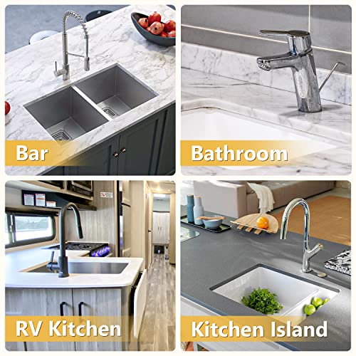 Faucet Mat for Kitchen Sink, 24 inch Long Faucet Drip Catcher, Cut to Fit Kitchen Sink Mat for Faucet, Sink Splash Guard with Super Absorbent Diatomite Fast Drying Mat 24''x5.5'' (Gray, 1 Pack)