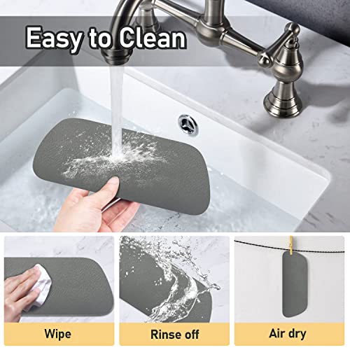 Refrigerator Drip Tray 2 Pack: Refrigerator Drip Catcher for Fridge Water Dispenser, Super Absorbent Diatomite Fridge Water Drip Tray for Whirlpool, GE, Samsung Fridge Accessories (Gray, Rectangular)