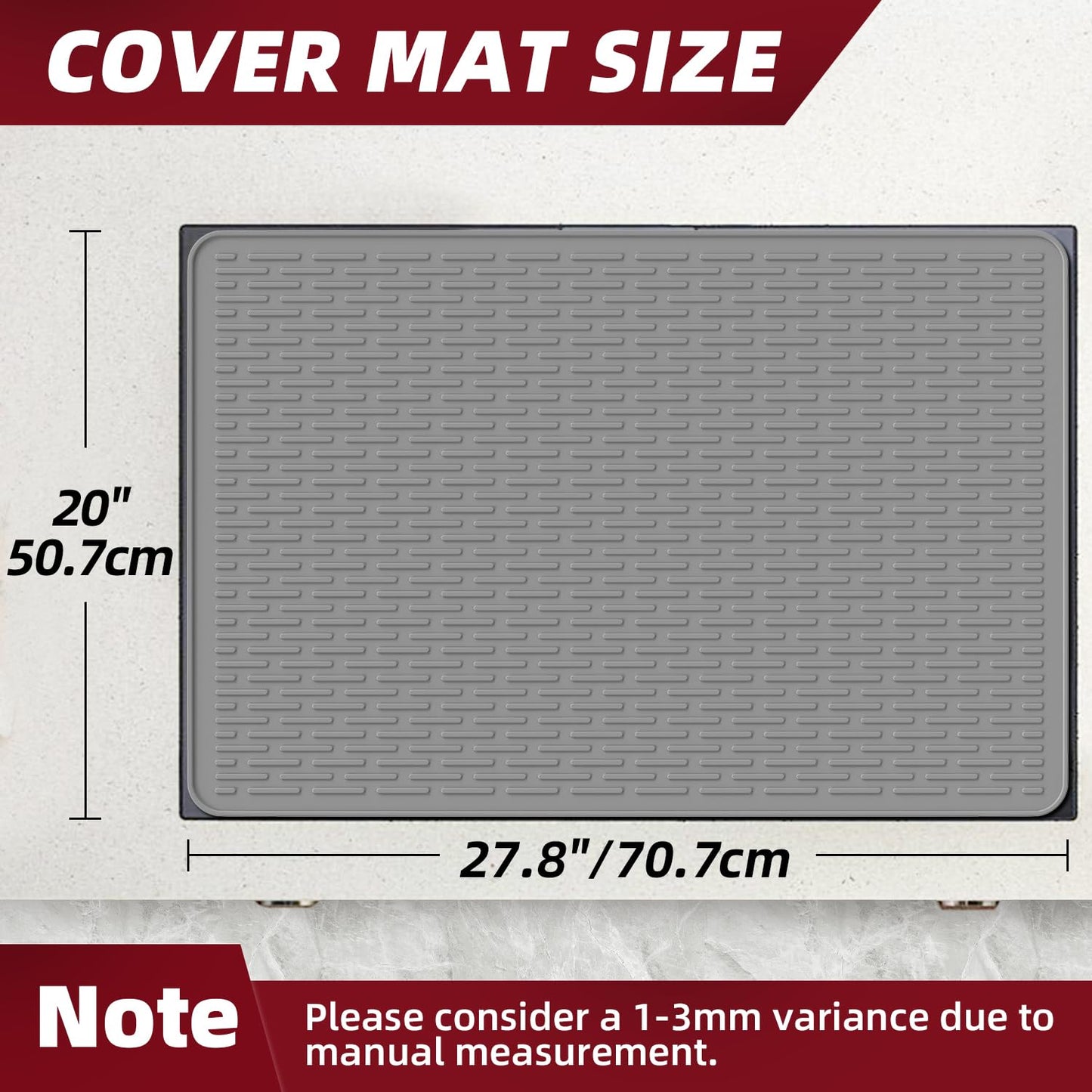 LOPNUR Silicone Electric Stove Cover for Stove Top, 28"x20" Glass Top Stove Cover Protector for Electric Stove, Induction Cooktop Protector Mat, Non-Slip Heat Resistant Oven Top Cover