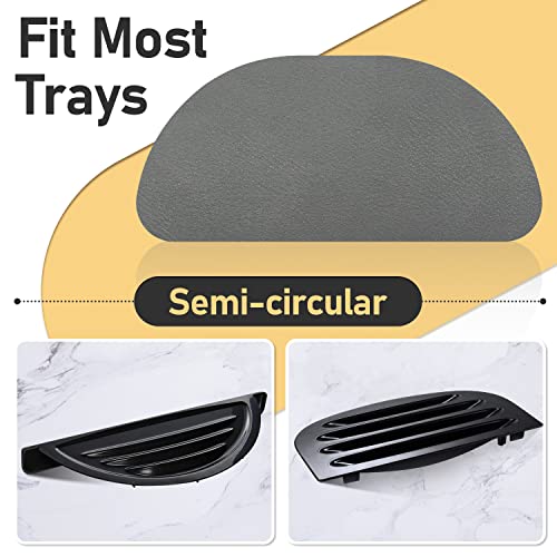 Refrigerator Drip Tray 2 Pack: Cuttable Refrigerator Drip Catcher for Refrigerator Water Dispenser, Non-slip Design Fridge Water Drip Tray for Samsung, Whirlpool, GE (Grey, Semi-Circular)